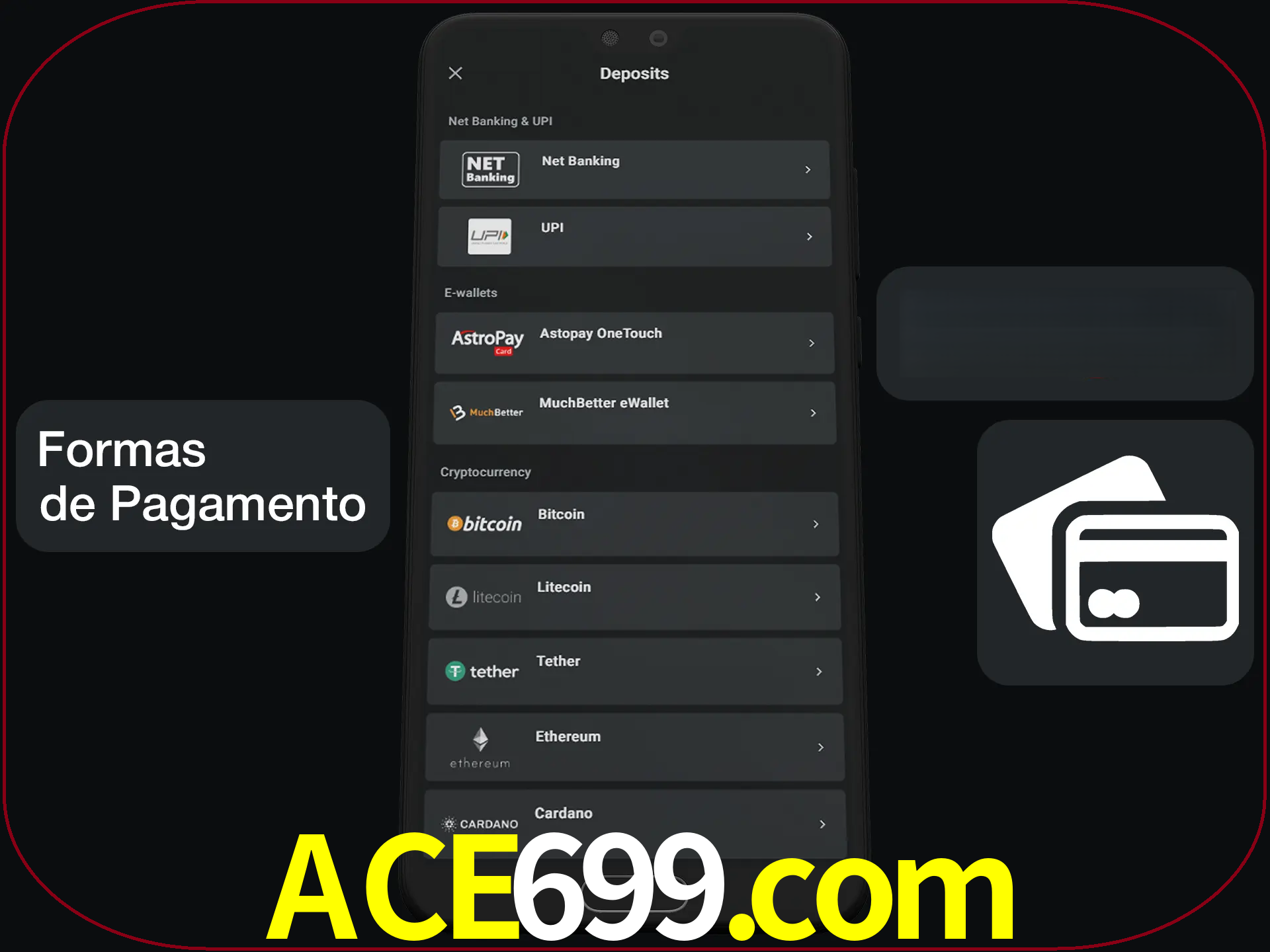 Escolha a forma de pagamento de sua preferência.