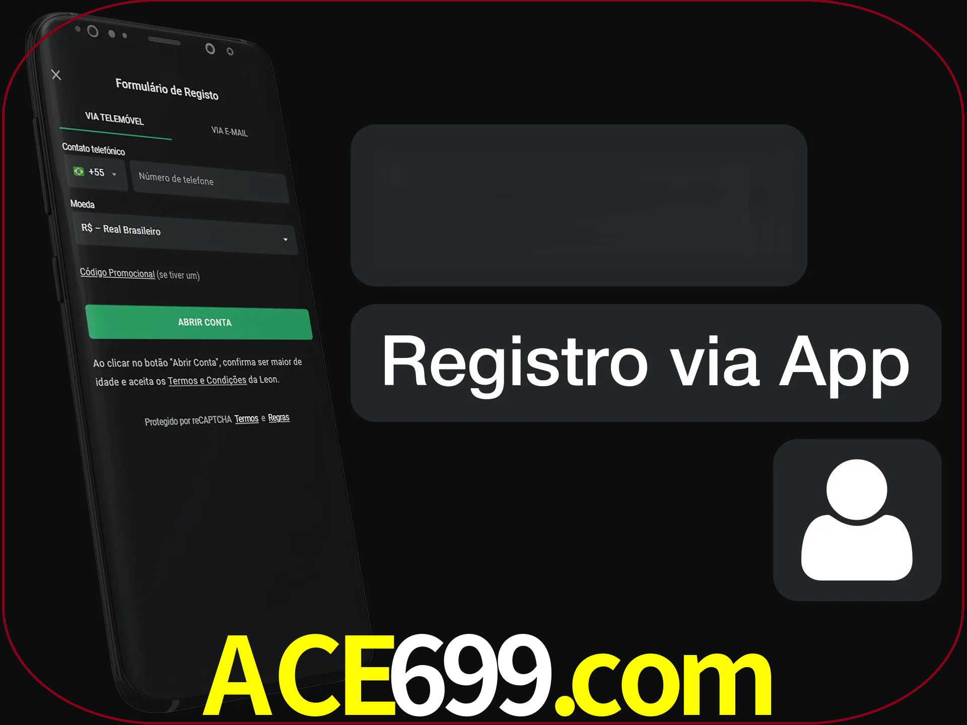 Registre-se com duas etapas usando o aplicativo.