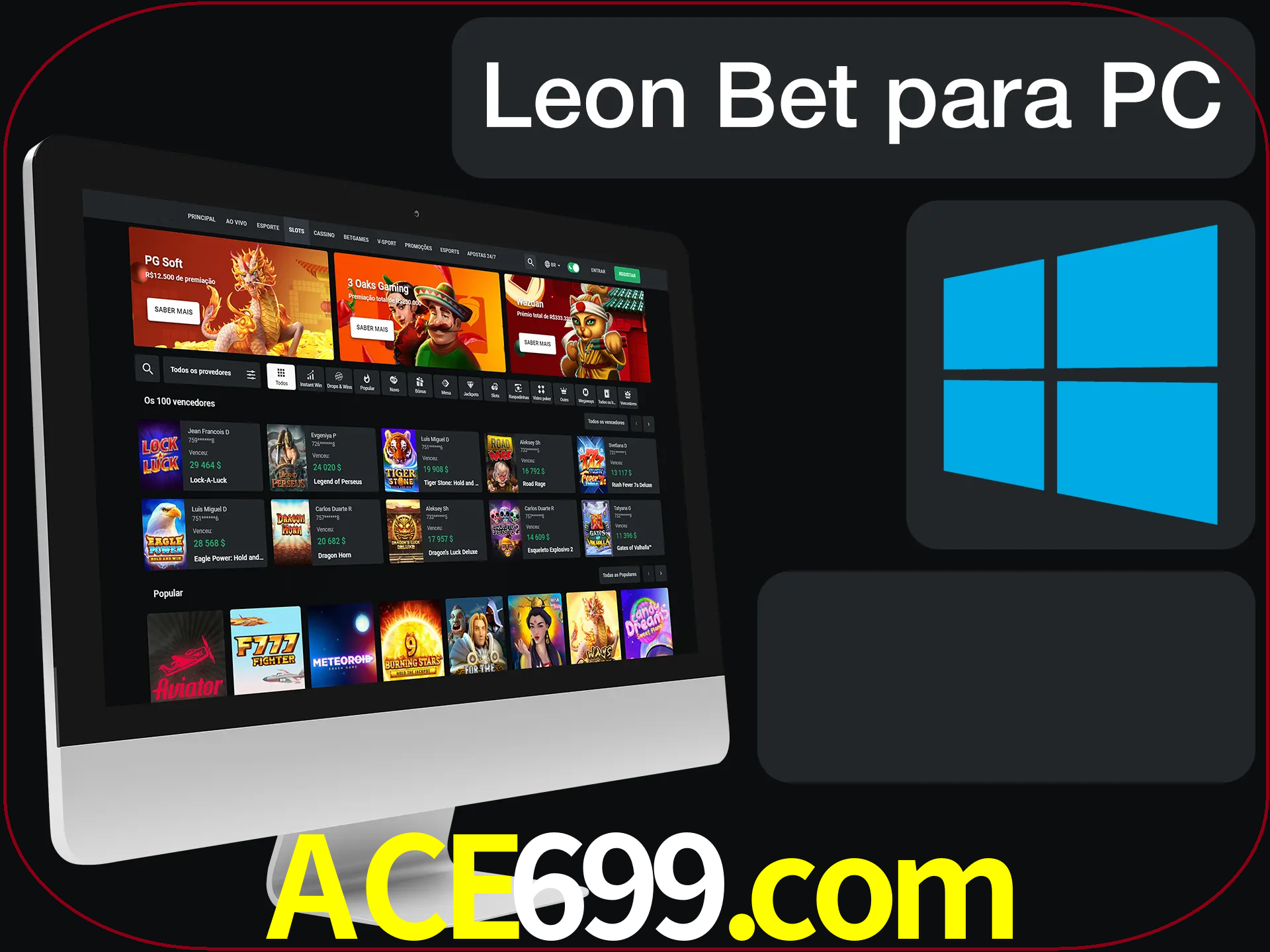 Aposte e jogue em nosso cassino usando o PC.