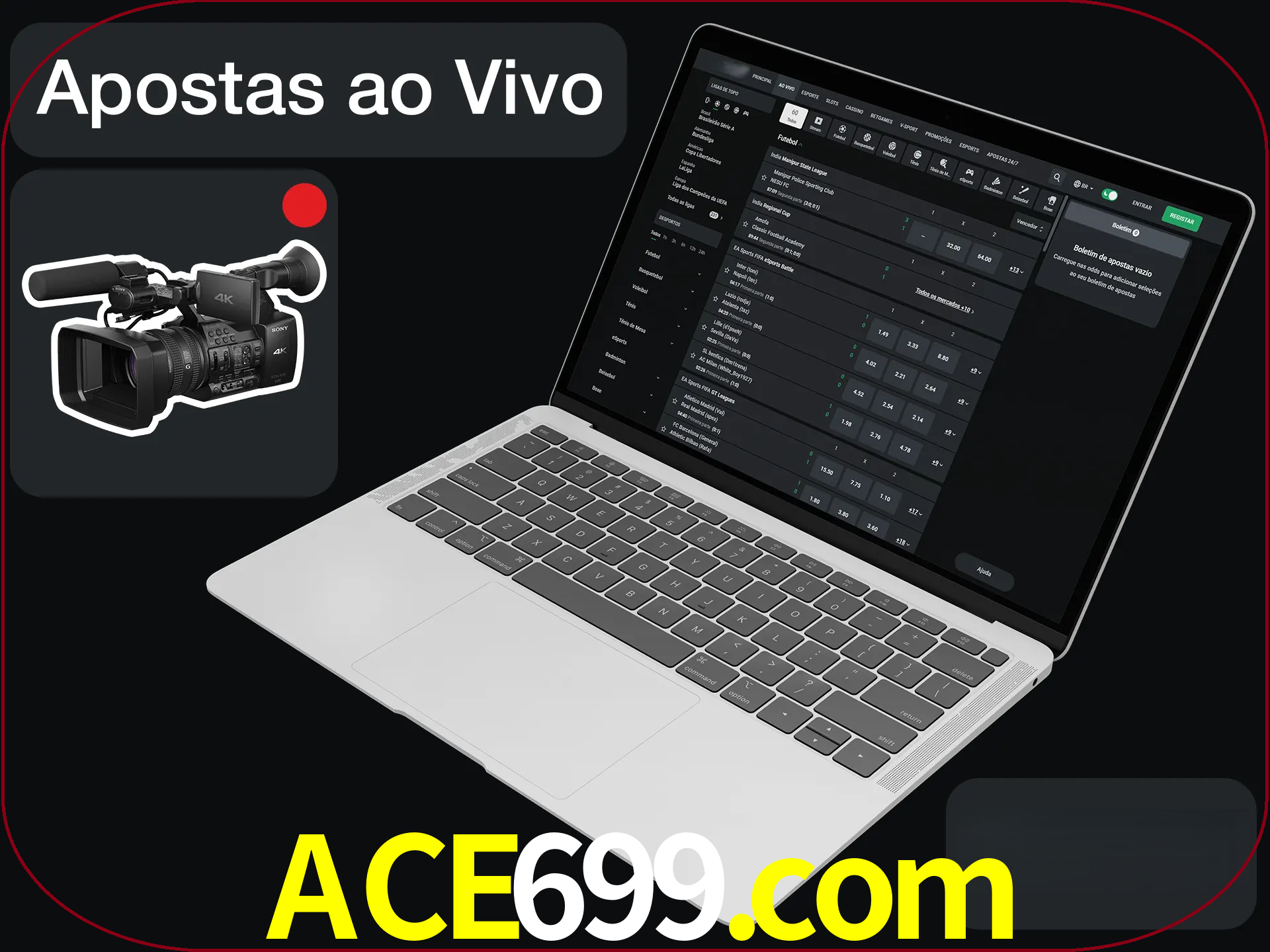 Aposte em formato ao vivo em nosso site.